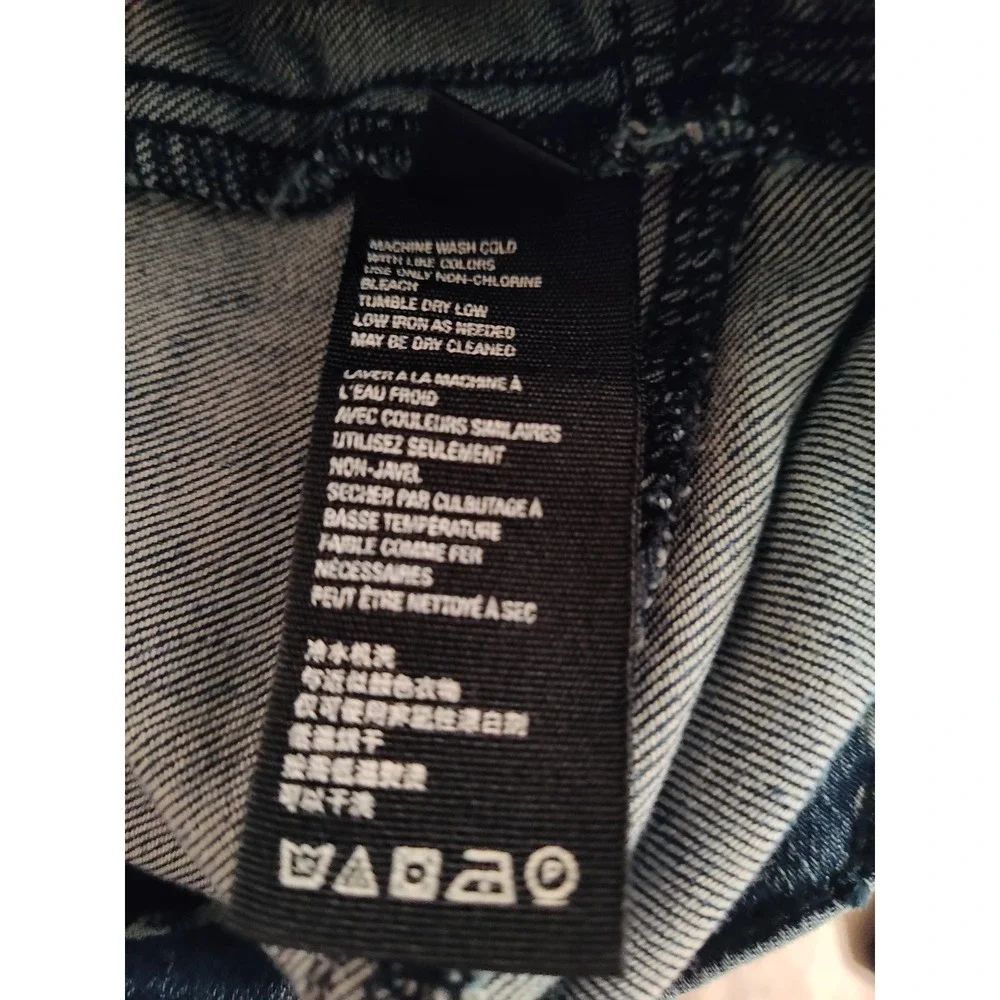 We The Free People Lace Up Dark Denim Jeans Bootcut Raw Hem Rough Size 25 - Picture 7 of 9